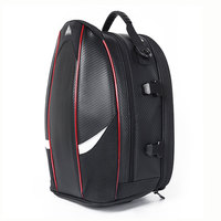 Motorcycle Back Seat Bags Waterproof Tail Bag Rear Seat Bag Multifunctional Motorbike Helmet Bag Moto Rider Backpack Red Black