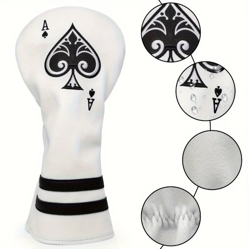 Creative Poker Pattern Golf Club Covers, For Driver, Fairway Wood, Hybrid