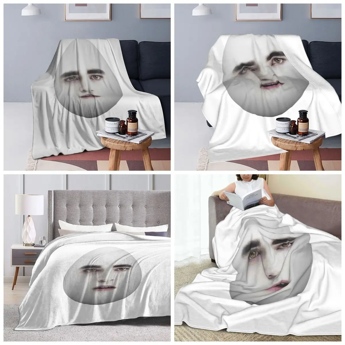Eggward Funny Edward Cullen Blanket Soft Warm Flannel Throw Blanket Plush for Bed Travel Home Sofa