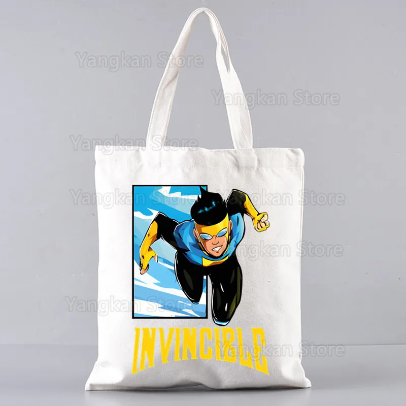 Invincible Mark Grayson Hero Kawaii Bag Harajuku Shopping Canvas Shopper Bag Girl Handbag Tote Shoulder