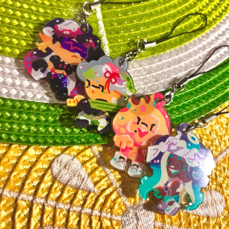 Splatoon Crunchy Idols - Llaveros/Colgantes Acrílicos sin Borde para Teléfono - Squid Sisters Off the Hook Callie Marie Pearl Marina