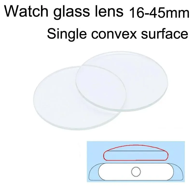 1PCS 16mm-45mm Single Convex Dome Watch Glass Replacement Clear Smart Watch Glass Dial Lens Mirror Watch Repair Tool