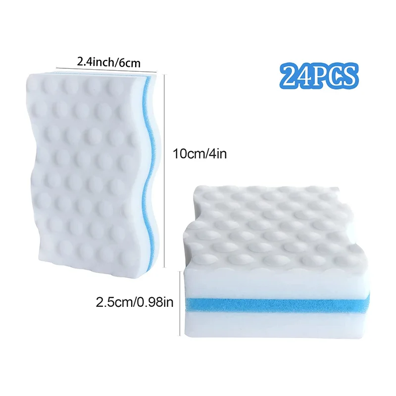 24Pcs/bag Magic Sponge Eraser Cleaning Tool High Density Emery Sponge For Kitchen Office Bathroom Melamine Nano Cleaner 10*6*2cm