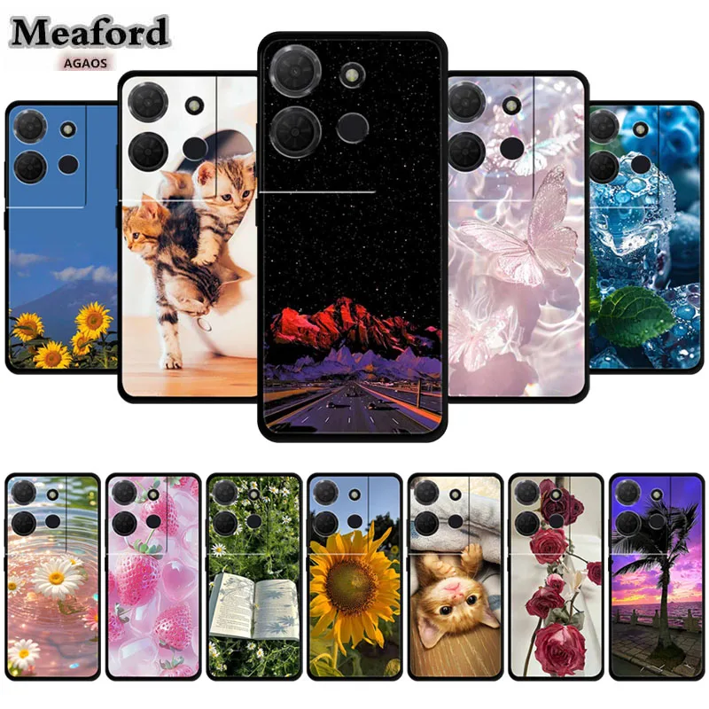 Funda de teléfono Para TCL 503 Funda de silicona suave de TPU flor de dibujos animados moda Para Capa parachoques Funda TCL 503 carcasa protectora a prueba de golpes
