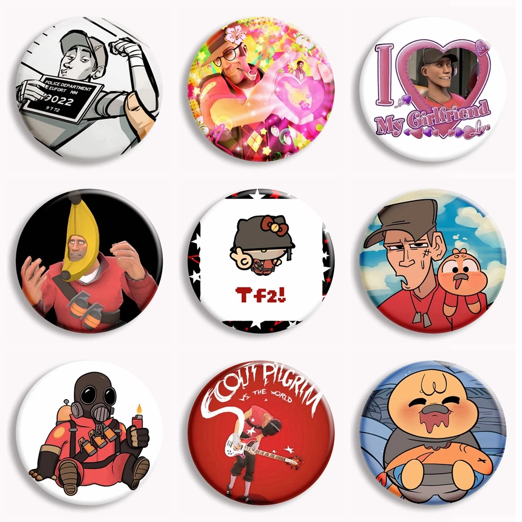 Classic Game Team Fortress 2 Scout Tf2 Anime Soft Button Pin Lilpootis Cute Cartoon Brooch Badge Bag Decor Gamer Collect Gifts