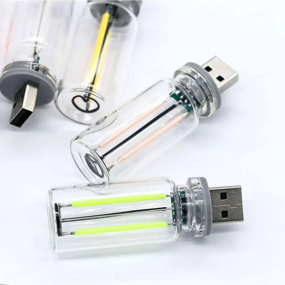 Car 5V Night Light LED Filament Lamp USB Touch Control Night LED Light Atmosphere Incandescent Lamp Portable Decorative Light