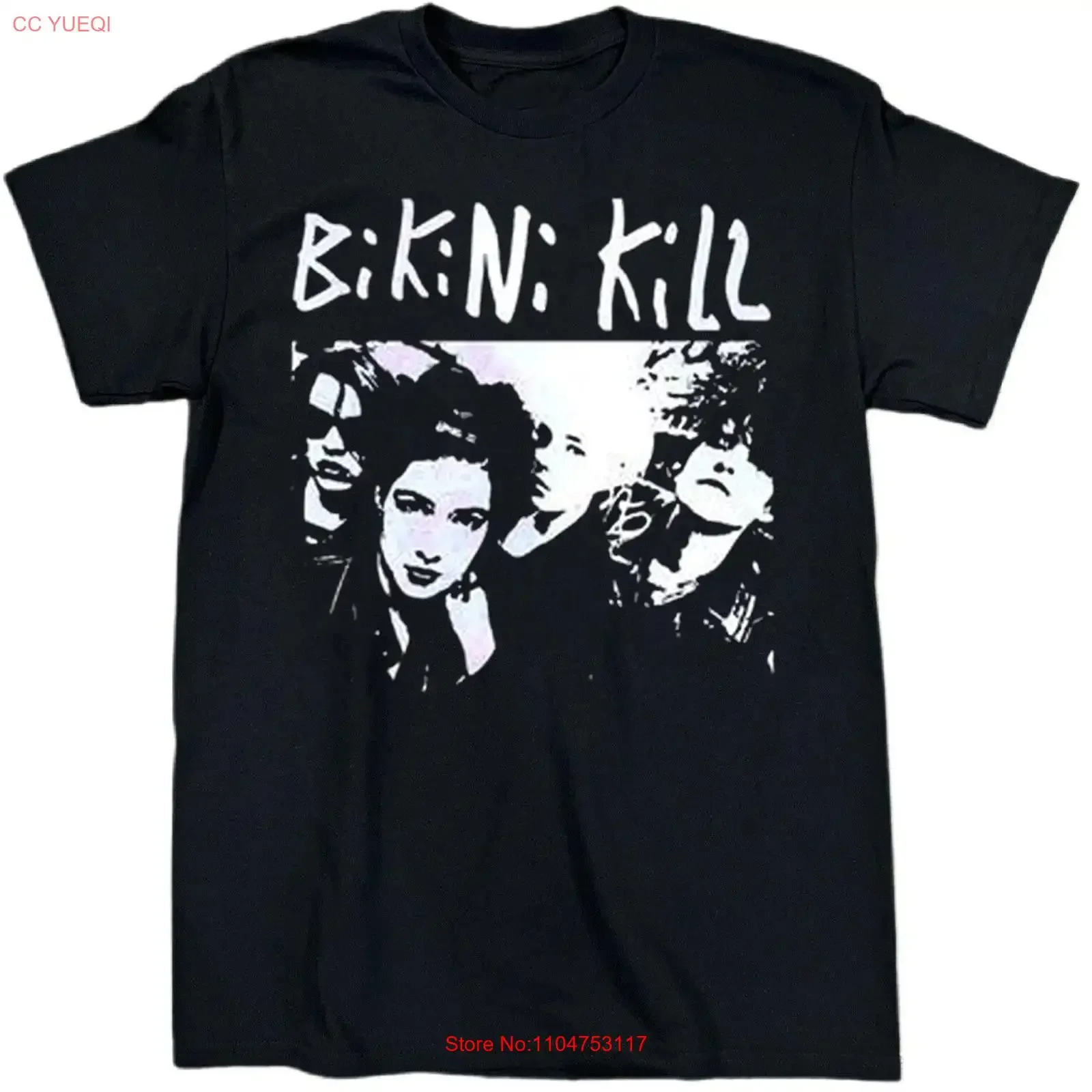 Camiseta negra de algodón Vtg Bikini Kill Band para fanáticos, todas las tallas BT340, estilo vintage lavado, ropa de diseñador unisex para hombre