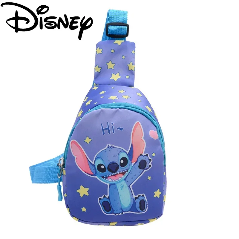 2024 New Disney Stitch Cartoon Chest Pack for Children Anime Mermaid Minnie Mouse Frozen Crossbody Bags Casual Shoulder Bags