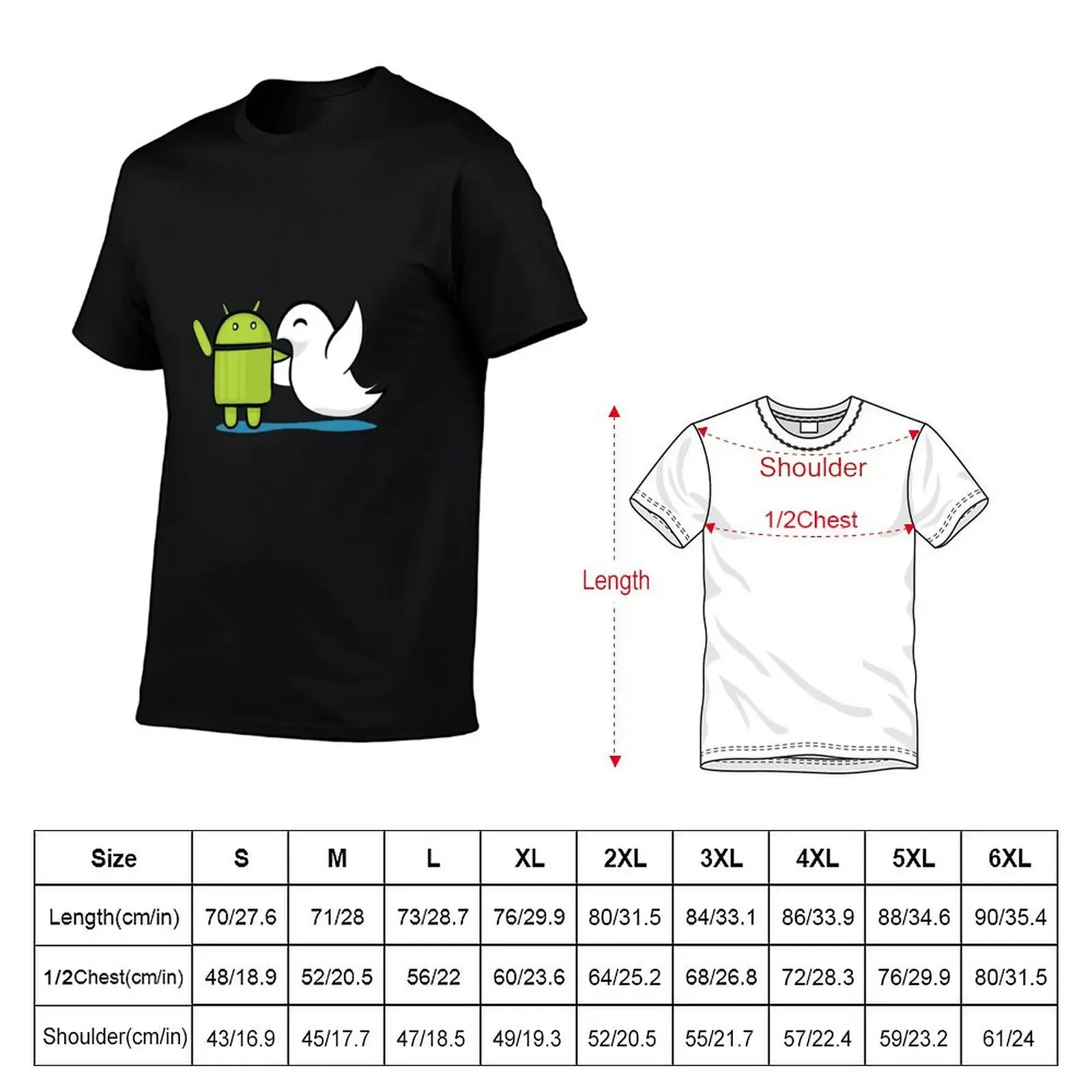 Android and Swift Together T-Shirt man t shirt vintage blue archive t shirts for men pack