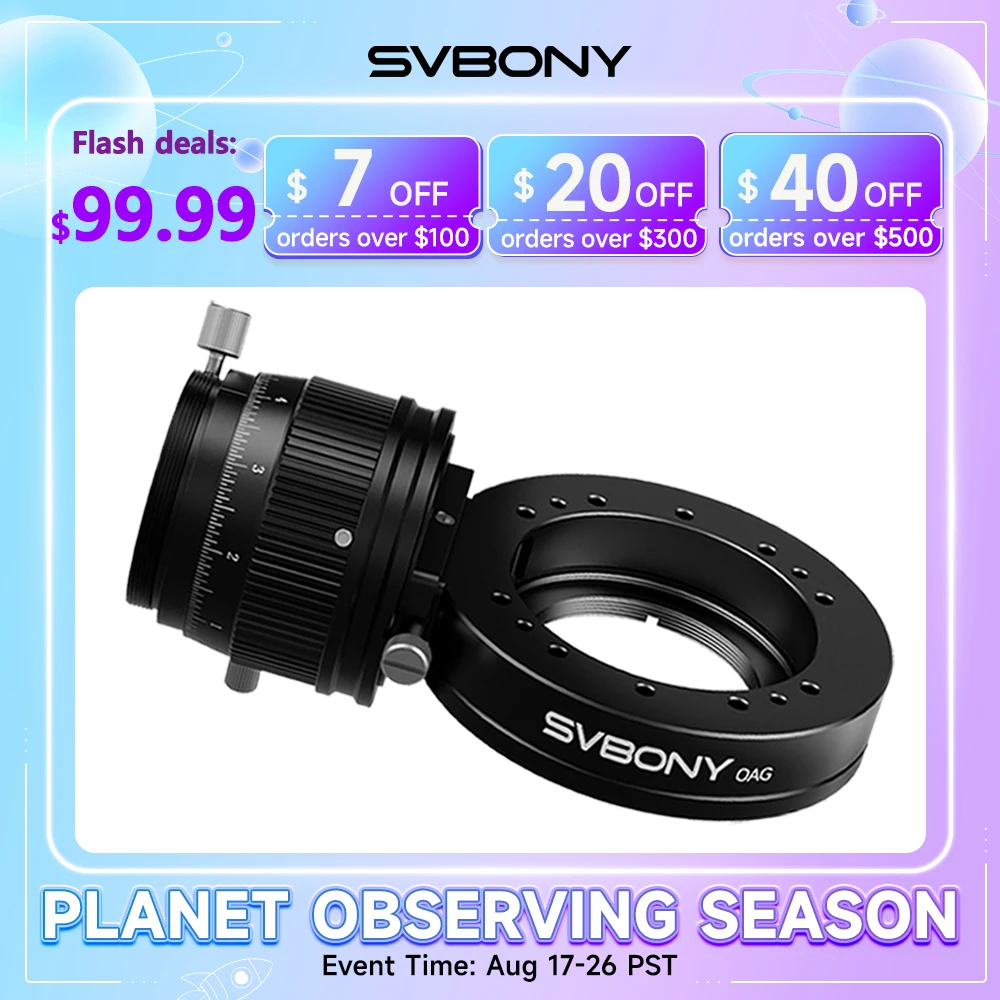 Svbony SV238 Astronomie OAG Off-Axis-Guideeinheit für Deep-Sky-Astrofotografie für SV503 SV550 MK127 Astronomisches Teleskop Schwarz