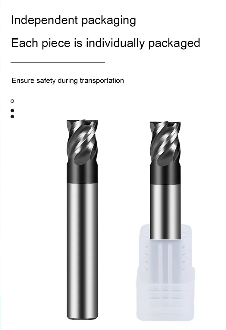 AZZKOR HRC70 4-Schneiden Hartmetall-Beschichtete Schaftfräser für Edelstahl, Spezielle Kurzschneidige U-Nut-Fräser-Werkzeuge – Detail 3
