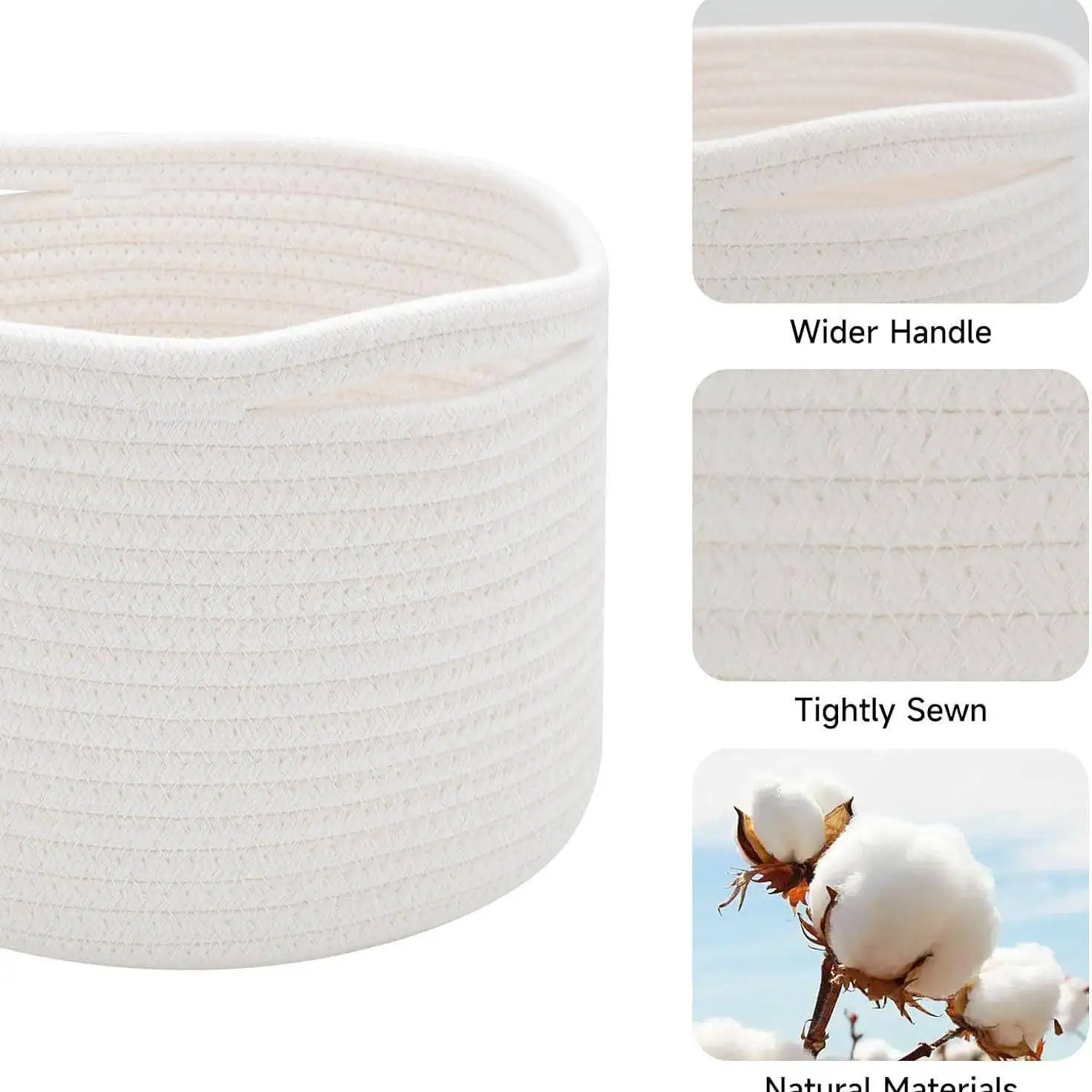 Cesto de Armazenamento de Algodão Trançado para Brinquedos e Bonecas, Cesto de Roupa Suja para Uso Doméstico, Balde de Armazenamento de Bonecas Infantil Q88
