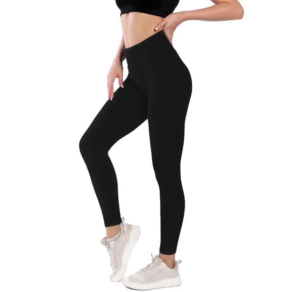 Women Leggings High Waist Slim Fit Velvet Lining Thickened Pants Hip Lift Yoga Fitness Bottoming Pants