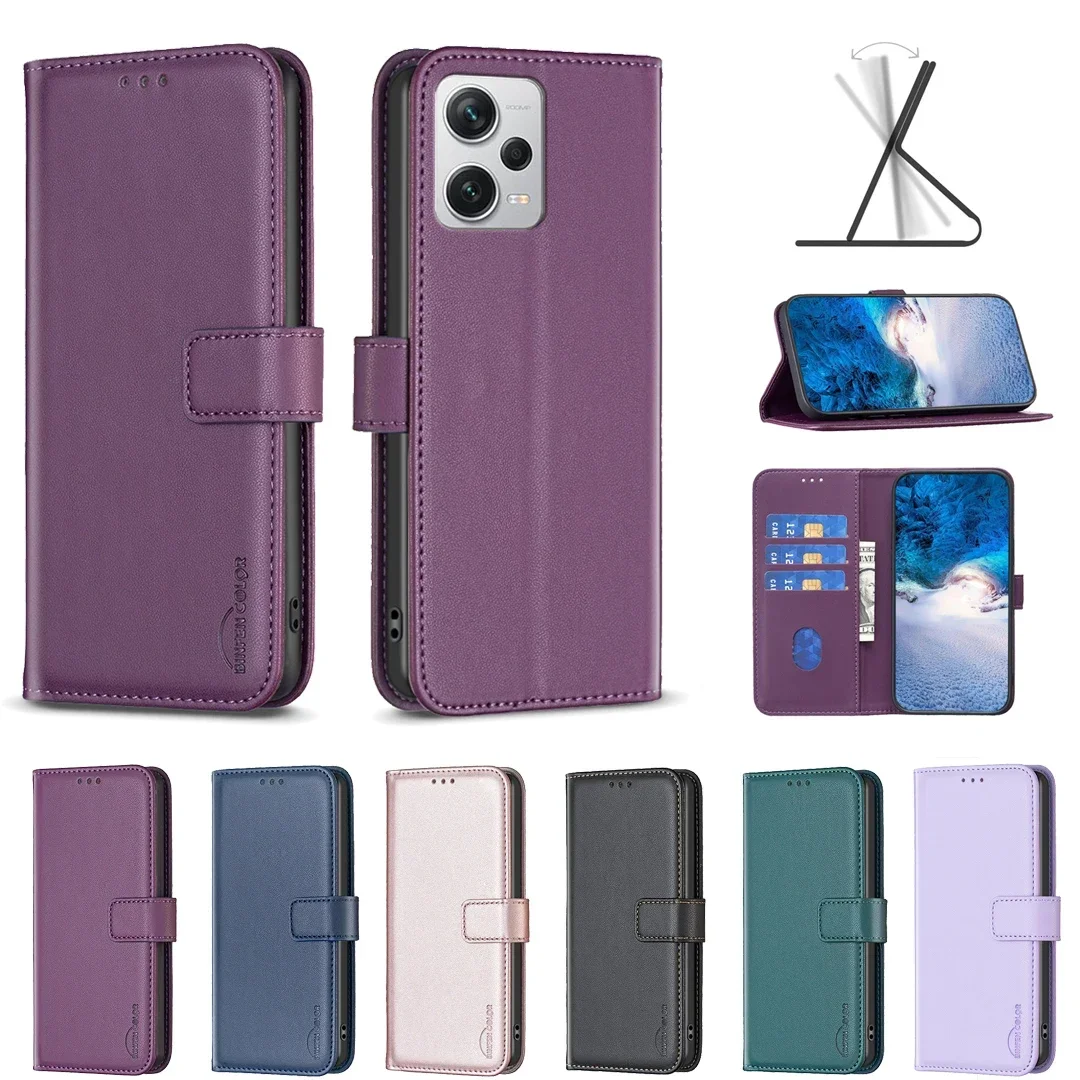 

2024 Чехол для роскошного делового кожаного телефона Xiaomi Redmi Note12 5G Note 12 Plus Note 12 Pro Note 12S Note 12 Turbo Not
