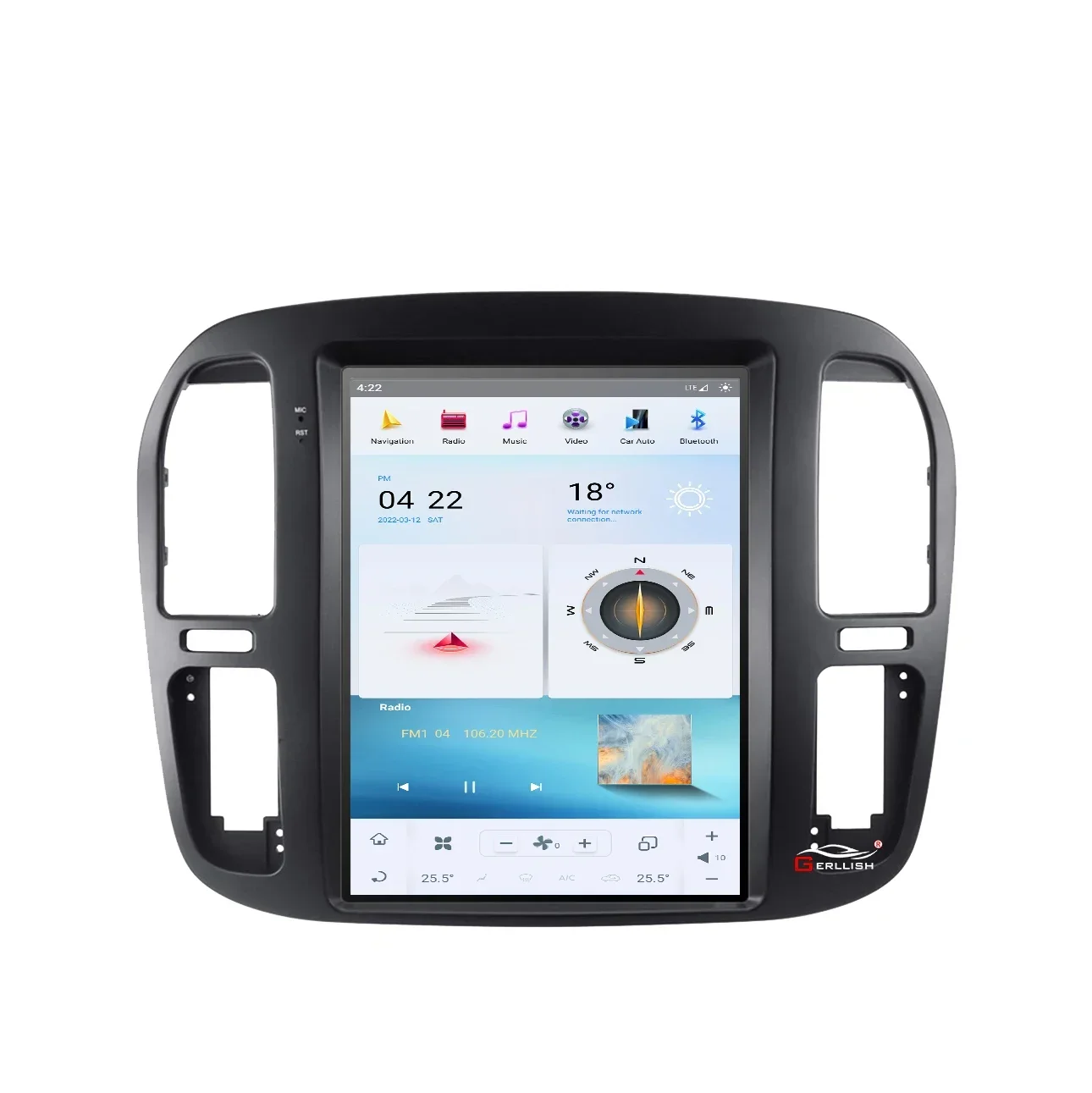 New 12.1inch tes,la style vertical screen gps navigation for toyoota land cruiser 100 car dvd player for Lexus LX470 1999-2002