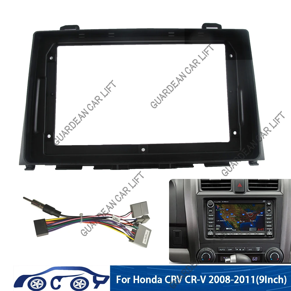 

2Din Car Radio CD DVD GPS Stereo Panel Dash Mount Trim Kit Interface Frame Panel Fascia fit for 9"Honda CRV CR-V 2008-2011 radio