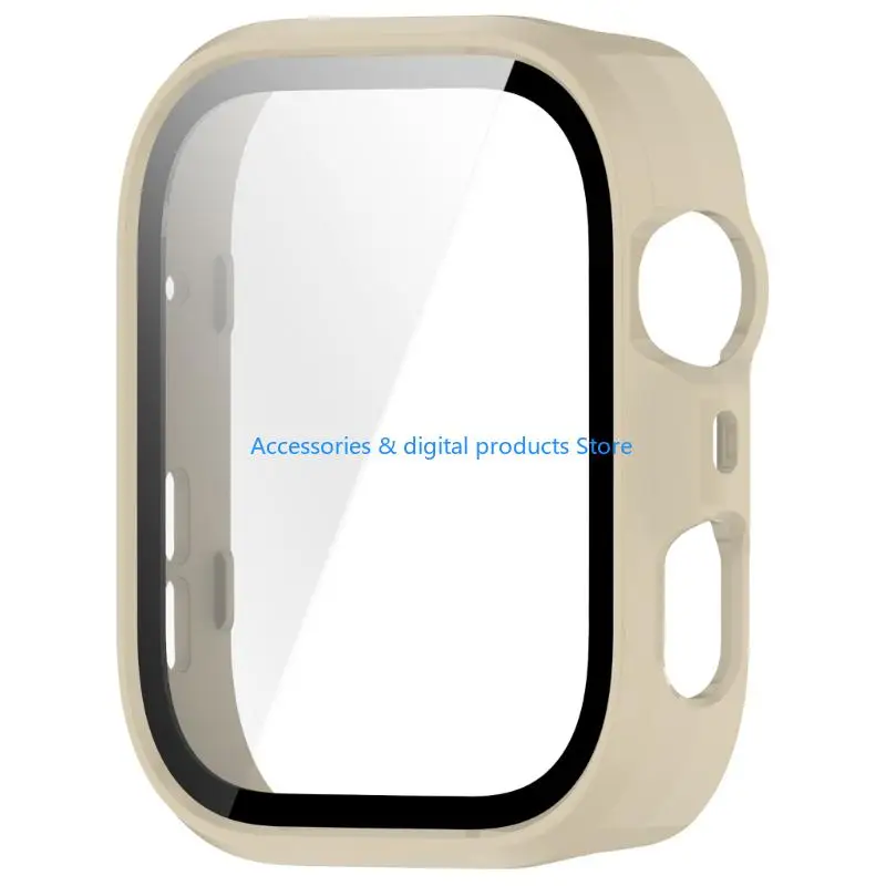 77JD Lightweight Mixed Defense System Combining Tempered Glass Front & Hard Back Case for watch fit 4