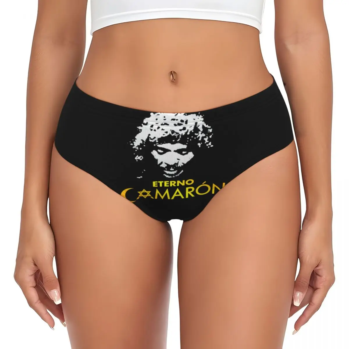 

Custom Women Flamenco Singer Camaron De La Isla Brief Panties Female Soft Underwear Underpants