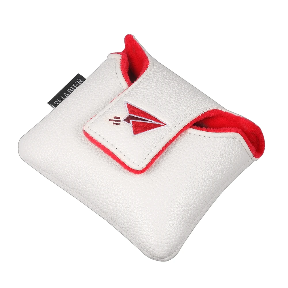 Funda de cuero PU blanco para quitar antes del vuelo, cierre magnético bordado, cubierta para cabeza de Golf, mazo grande cuadrado, Putter para Spider X