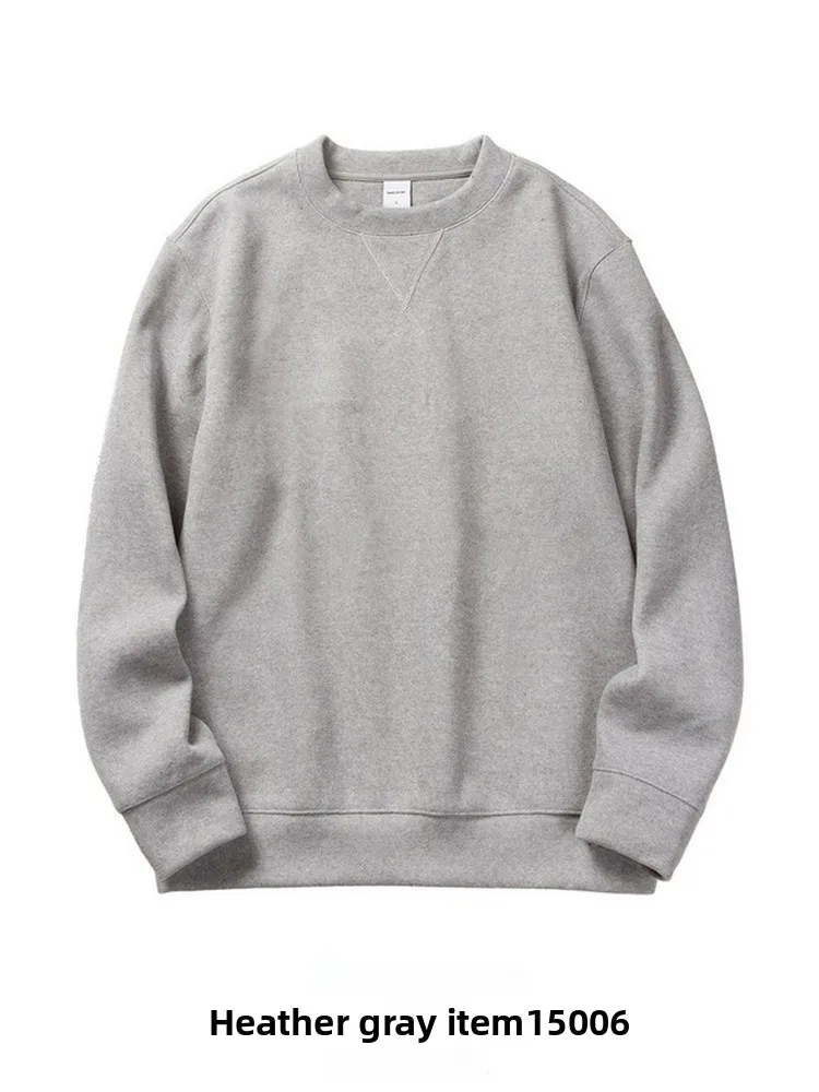 

Autumn Winter Thiened Cotton Sweatirt Men's Loose Fit Crew Ne Overhead Coat Embroidered Waed out Casual Streetwear