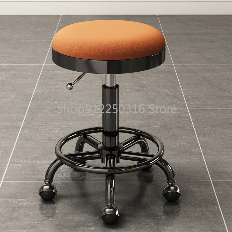 Stainless Steel Beauty Salon Dedicated Stool Barber Shop Stool Pulley Lifting Barber Chairs Nail Makeup 의자 Hair Salon Furniture