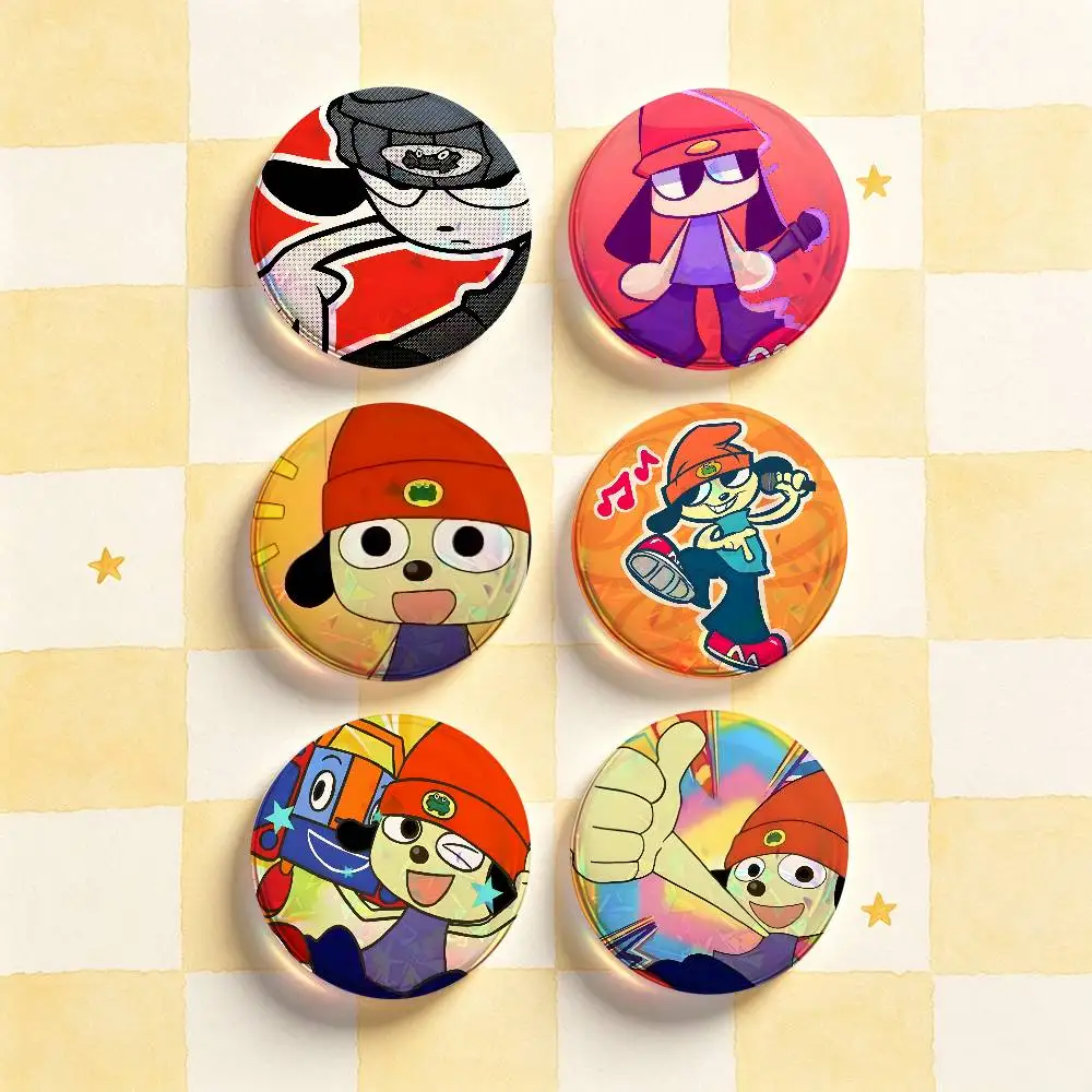 P-Parappa The Rapper  Custom Badges 75mm 44mm 25mm 32mm 58mm Hat Backpack Accessories Toys Collect Gifts Large
