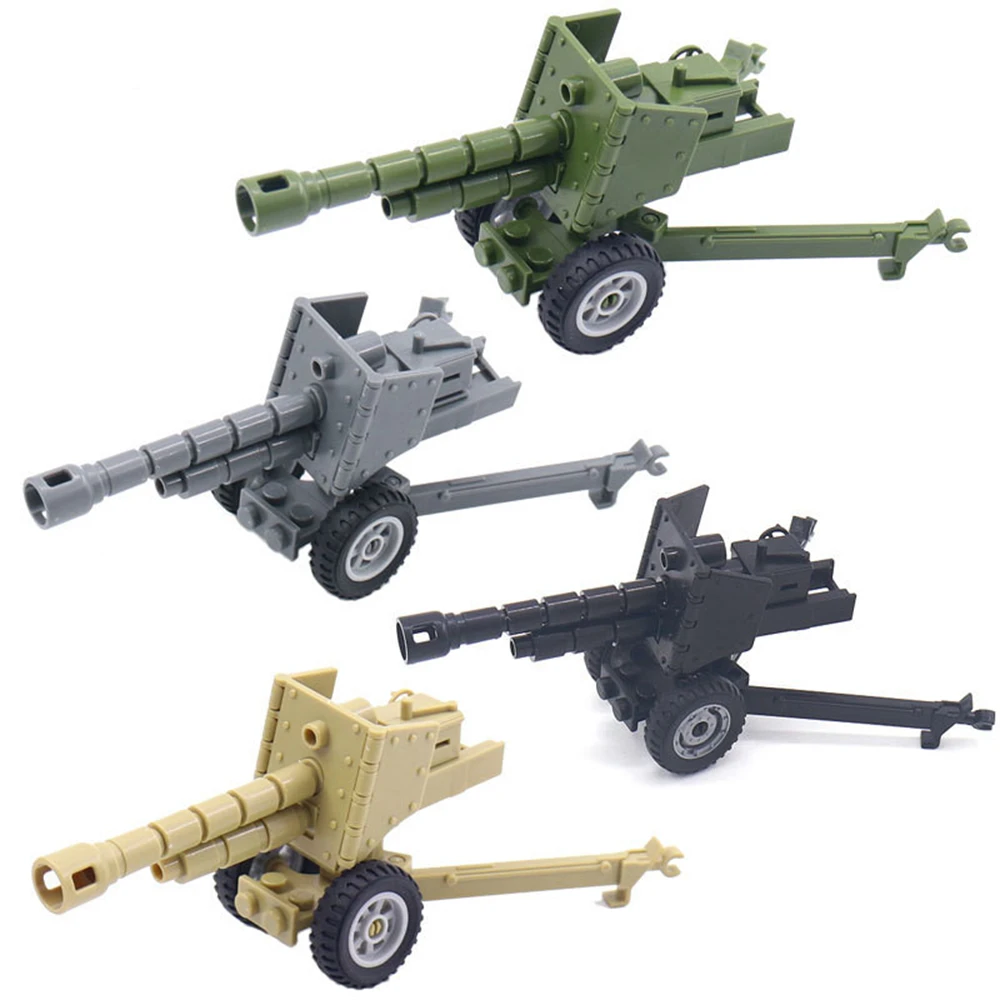 

World War 2 WW2 Army Military Soldiers Cannon Weapon Accessories DIY Building Blocks Bricks Toys For Children Gift