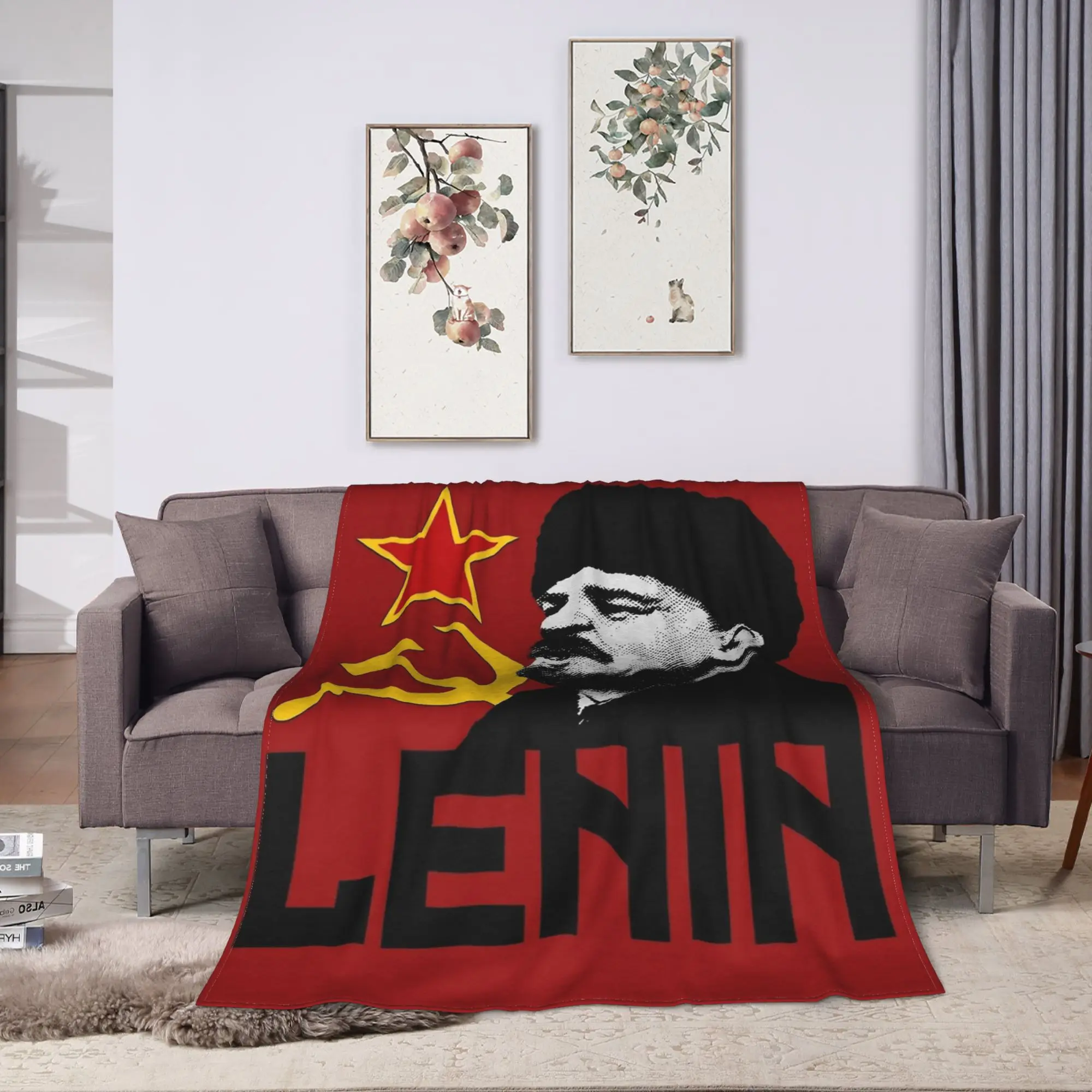VLADIMIR LENIN Blanket Quality Super Warm  Throw Blanket Autumn Kids Adult Couch Chair Sofa Bed Novelty Bedspread
