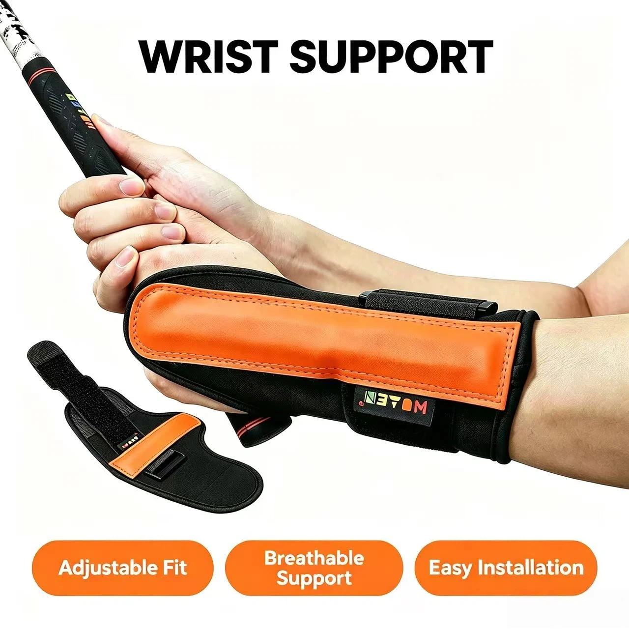ゴルフ手首サポートブレース-スイングトレーニング補助具-手首矯正器-調節可能な通気性のあるリストバンド-ゴルフ練習用