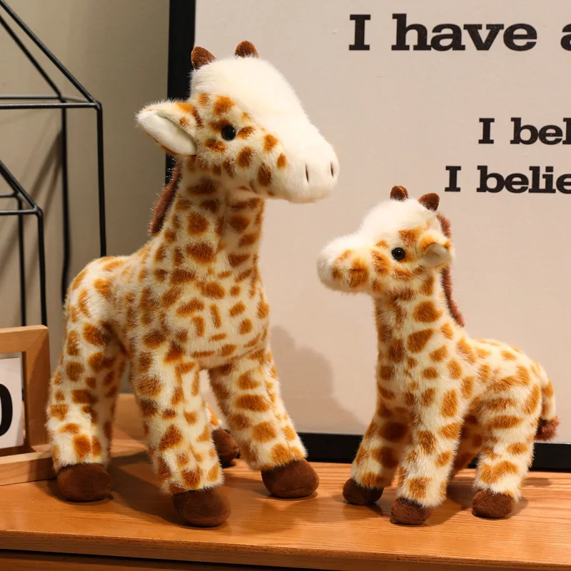25/35 cm Simulation Giraffe Plüsch Lebensechte Gefüllte Puppe Hause Ornament Zoo Souvenir Geburtstag Geschenke – Detail 3