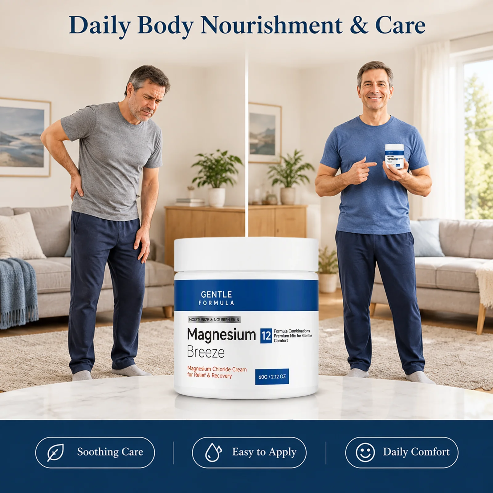 Magnesium Chloride Lotion Moisturizing Target Joints Knees Shank Ankle Muscle Relieve Daily Body Care NAD Support Recovery Cream