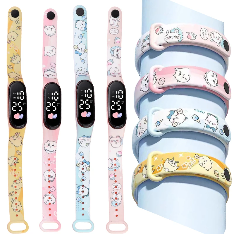 

Chiikawa Cartoon Children's Watch Cartoon Fashion Electronic Digital LED Display Watches Sports Waterproof Gift Kids Watches