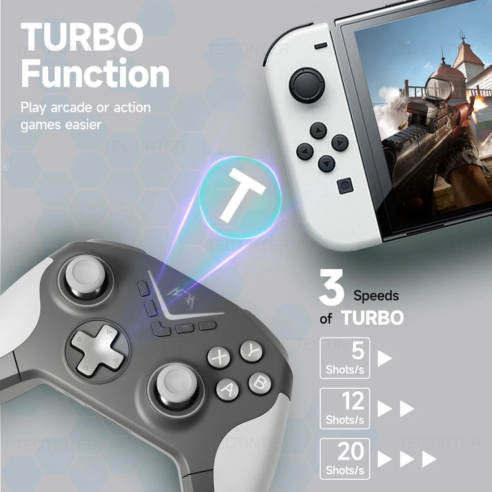 وحدة تحكم لاسلكية لنينتندو سويتش 2/PS4/PS3 عصا التحكم لأجهزة الكمبيوتر/أندرويد مع عصا التحكم بتأثير القاعة لنظام IOS