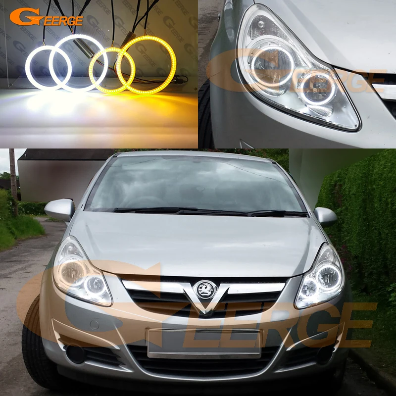 

For Opel Corsa D 2006 2007 2008 2009 2010 2011 Ultra Bright Day Light SMD LED Angel Eyes Kit Halo Rings