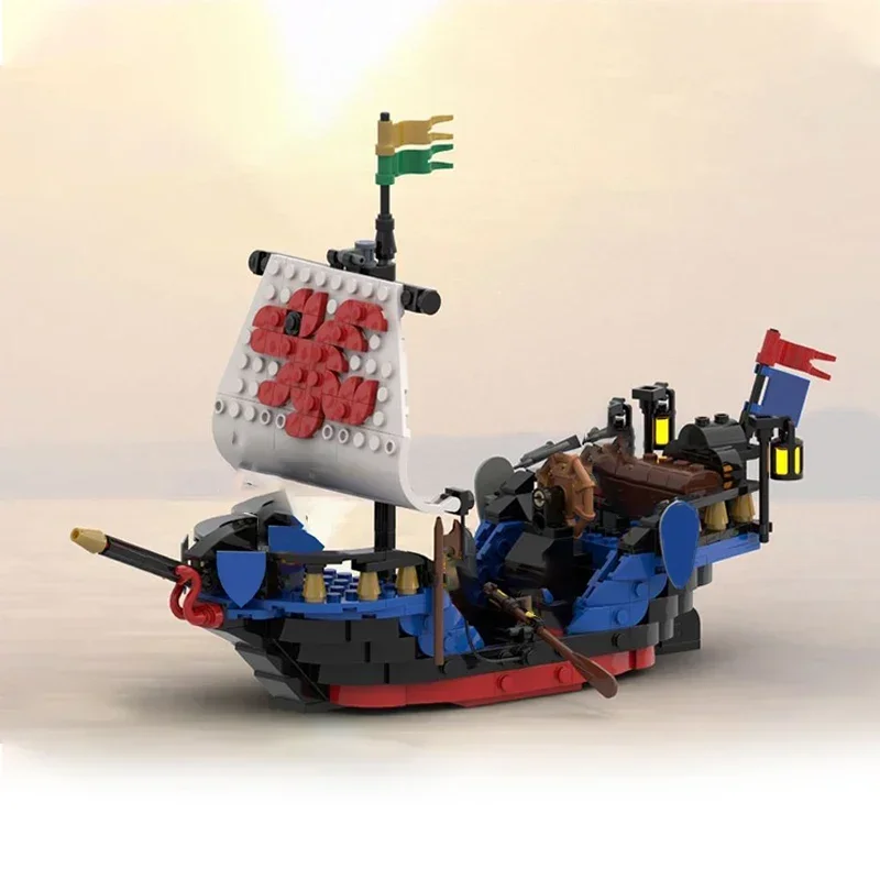 Military Ship Model Moc Building Bricks Medieval See Serpent Ship Technology Modular Blocks Gift Christmas Toy DIY Sets Assembly