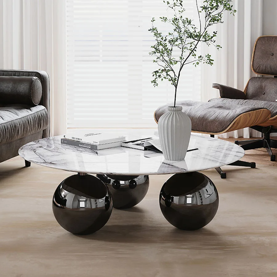 

Unique Modern Coffee Table Living Room Sofa Platform Coffee Table Home Ornament Nordic Round Italian Luxury Mesa Posta Furniture