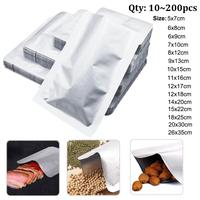 Silver Aluminum Foil Package Bag Coffee Sugar Pouches Open Tops Heat Seal Vacuum Mylar Foil Bags for Spice Powder Storage