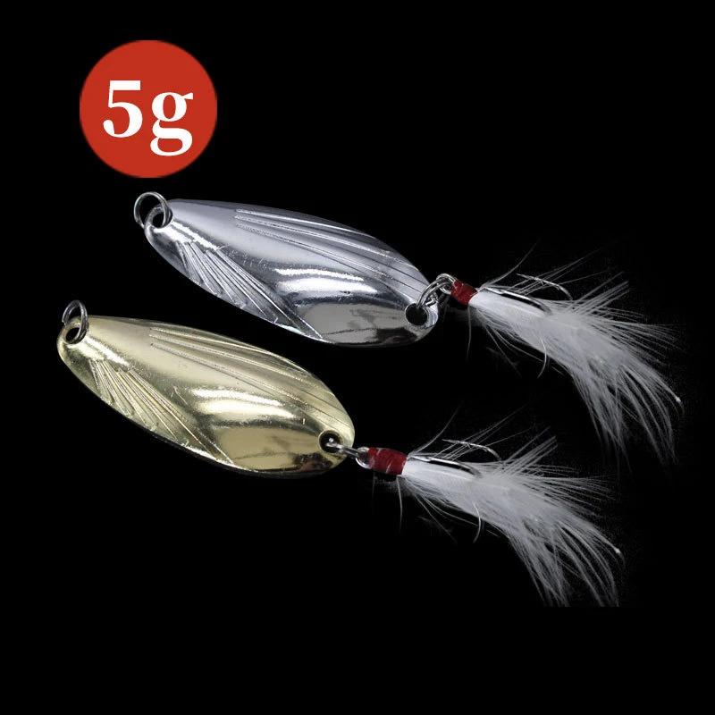 인공 베이스 하드 스팽글 페일렛 금속 스틸 후크 루어, 낚시 루어 워블러 스피너 미끼 스푼, 금속 3g, 5g, 1 개