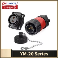 Conector Cnlinko M20 de 2, 3 y 4 pines, Conector de Cable, Enchufe Eléctrico de Plástico Impermeable IP68, Conector de Alimentación