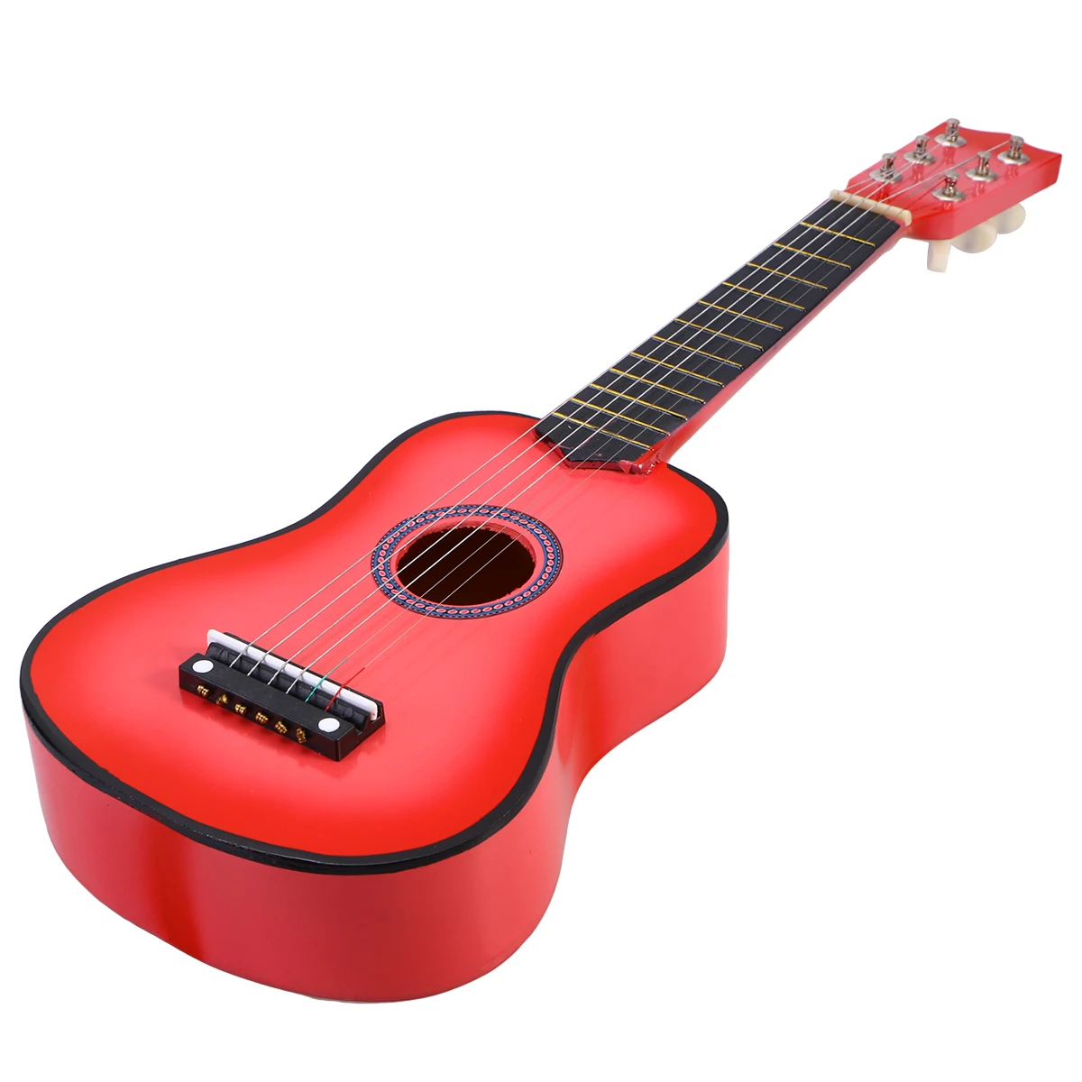 

Kids Guitar 21 Inch Acoustic Musical Toy Portable Wood Instrument for Beginners Pink Child Low String Action Children