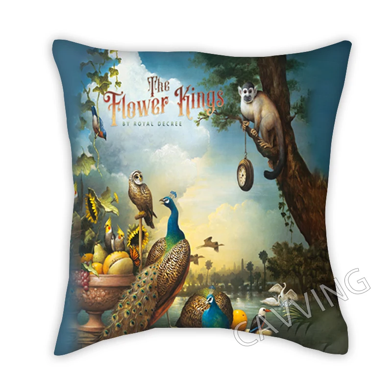 

THE-FLOWER-KINGS Rock 3D Printed Polyester Decorative Pillowcases Throw Pillow Cover Square Zipper Cases Fans Gifts