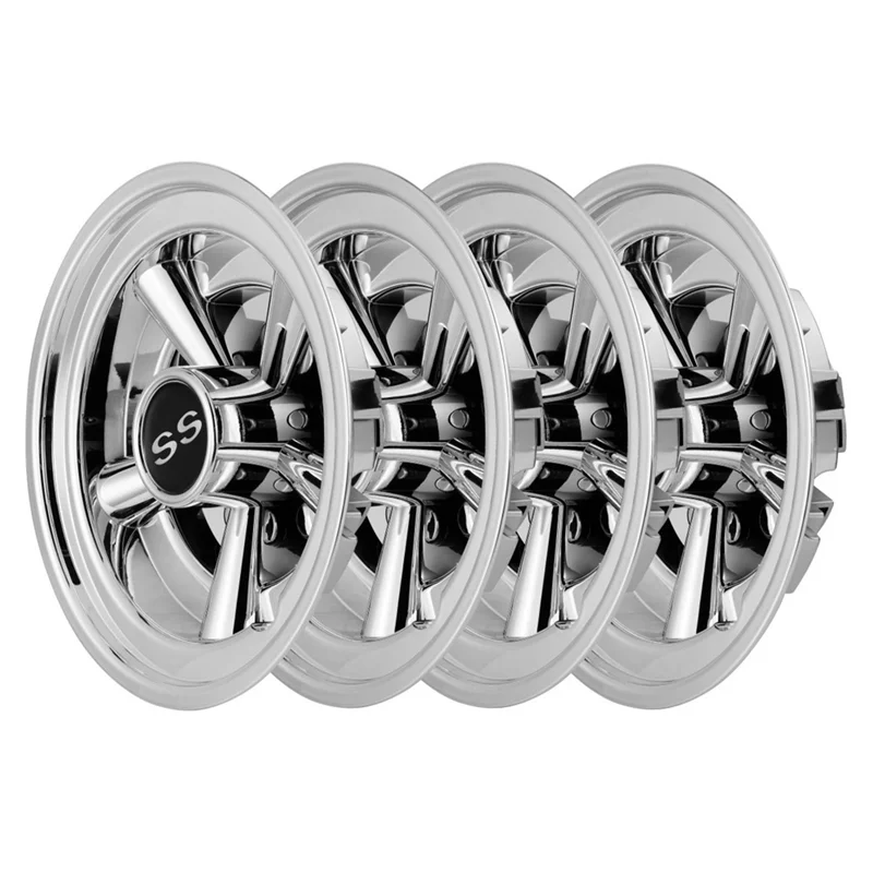 

4Pcs Golf Cart Ss Hub Cover for Ezgo Club Car Yamaha Hub Caps 8-Inch Chrome Silver Plated Hubcaps