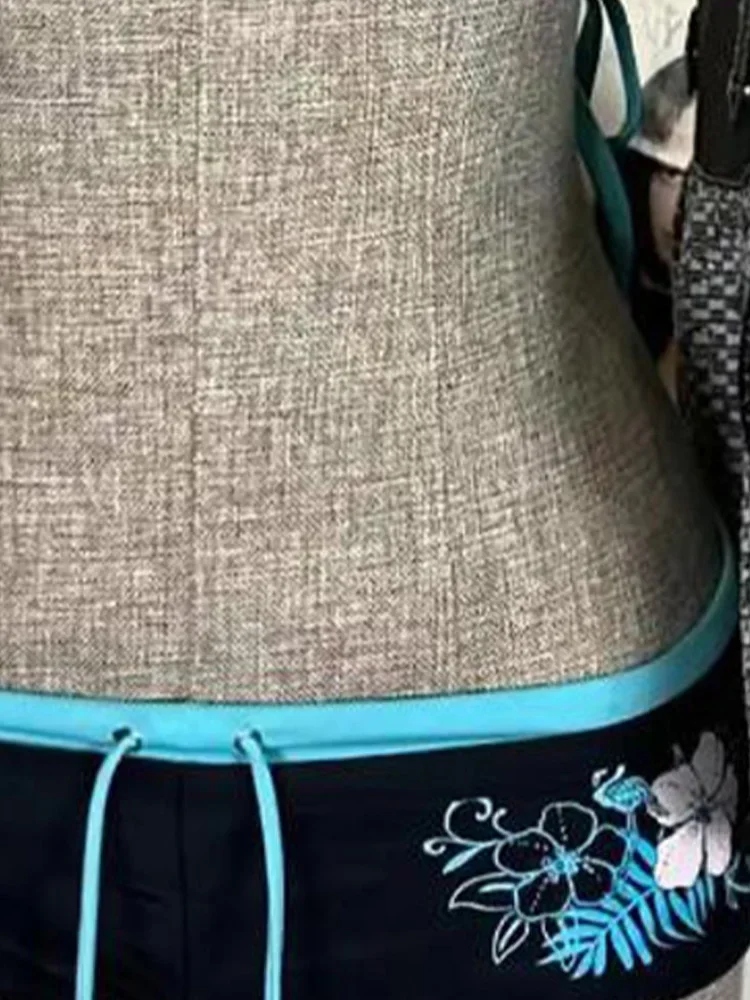 セクシーな湯たんぽプリントレースアップ背中の開いたビキニ 2 点セット女性スプリット水着ビーチビキニ 2025 新しい夏の水着ビキニセット