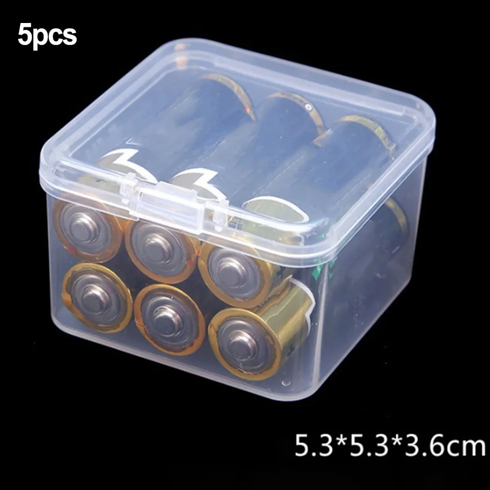 5Pcs Small Rectangle Clear Plastic Jewelry Storage Case Container Packaging Box For Earrings Rings Beads Collecting Small Items