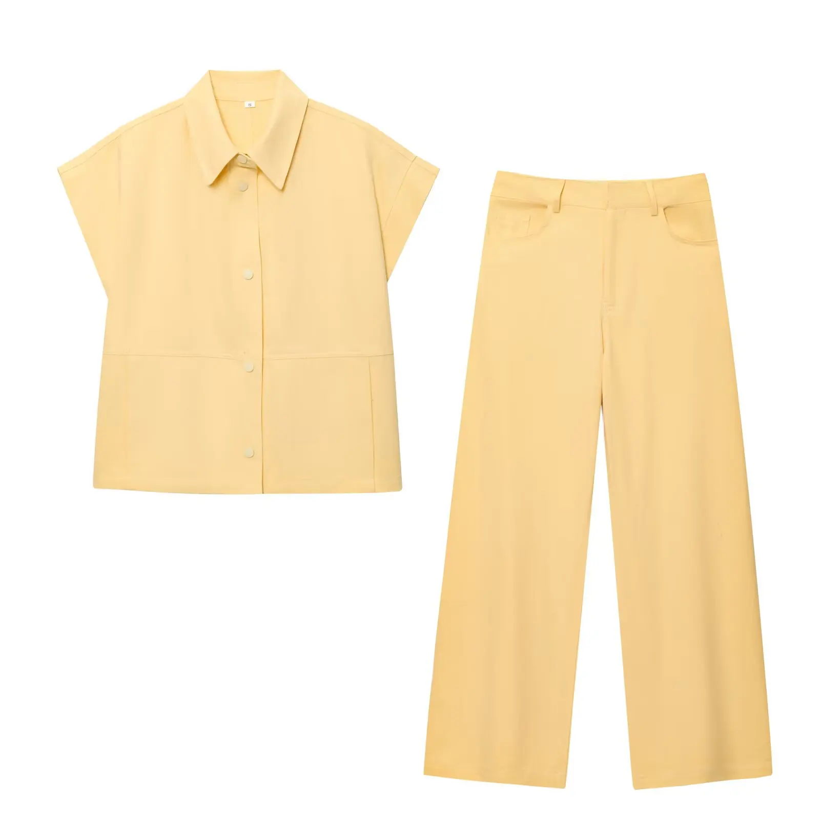 

Luxury Design Women's Clothes Two Piece Sets Outfit Summer New Loose Lapel Tank Top Wide Leg Pants Tracksuit Women Two Piece Set