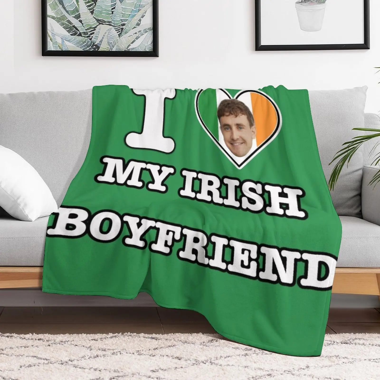 Paul Mescal Irish Boyfriend Throw Blanket Furry funny gift Personalized Gift Blankets