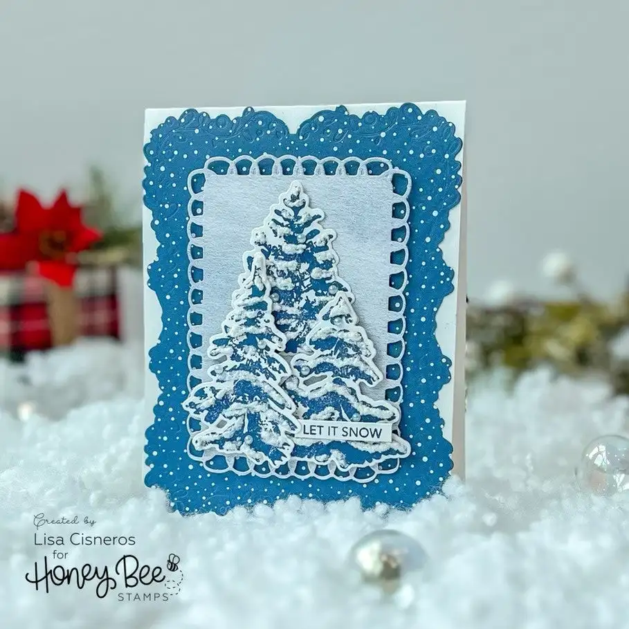 honeybee stamps Holiday Wishes Metal Cutting Die And Stamps Scrapbooking Background DIY Decoration Craft Embossing Stencil