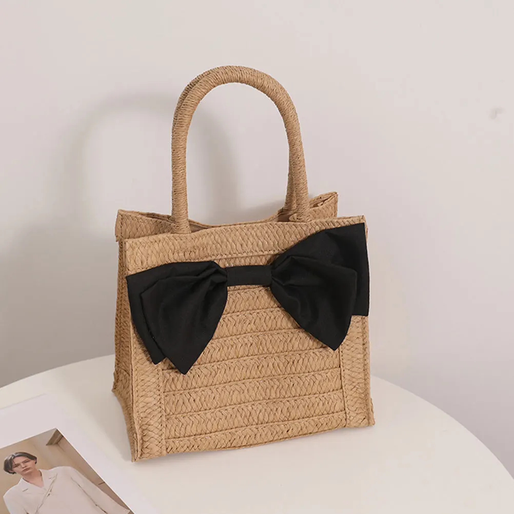 Hand Woven Straw Bag Large Capacity Foldable Tote for Women Daily Shopping Beach Travel Lightweight Storage Pouch Casual Female