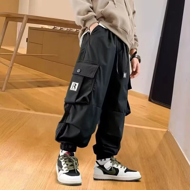 2023 Summer Kids Clothes Boys Fashion Korean Version Trousers Cargo Pants Boys Casual Kids Sport Pants Teenage Children Clothes