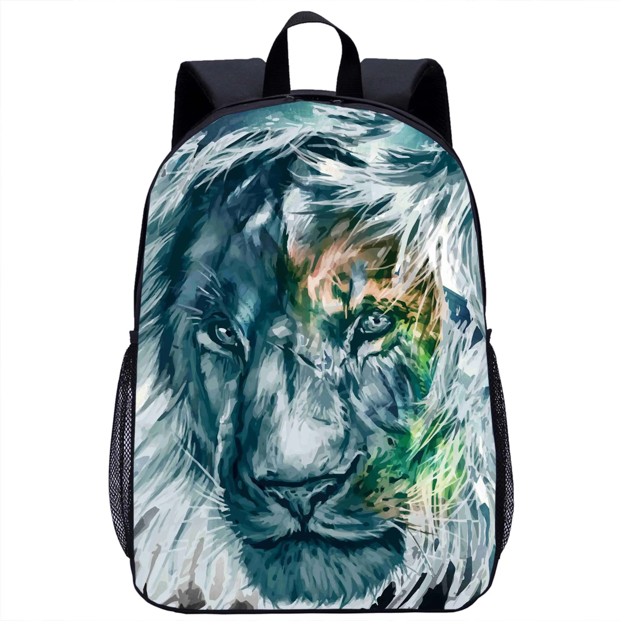 

King of Beasts Lion Print Children Schoolbag Laptop Bag Girls Boys Travel Storage Backpacks Teenager Daily Casual Rucksacks